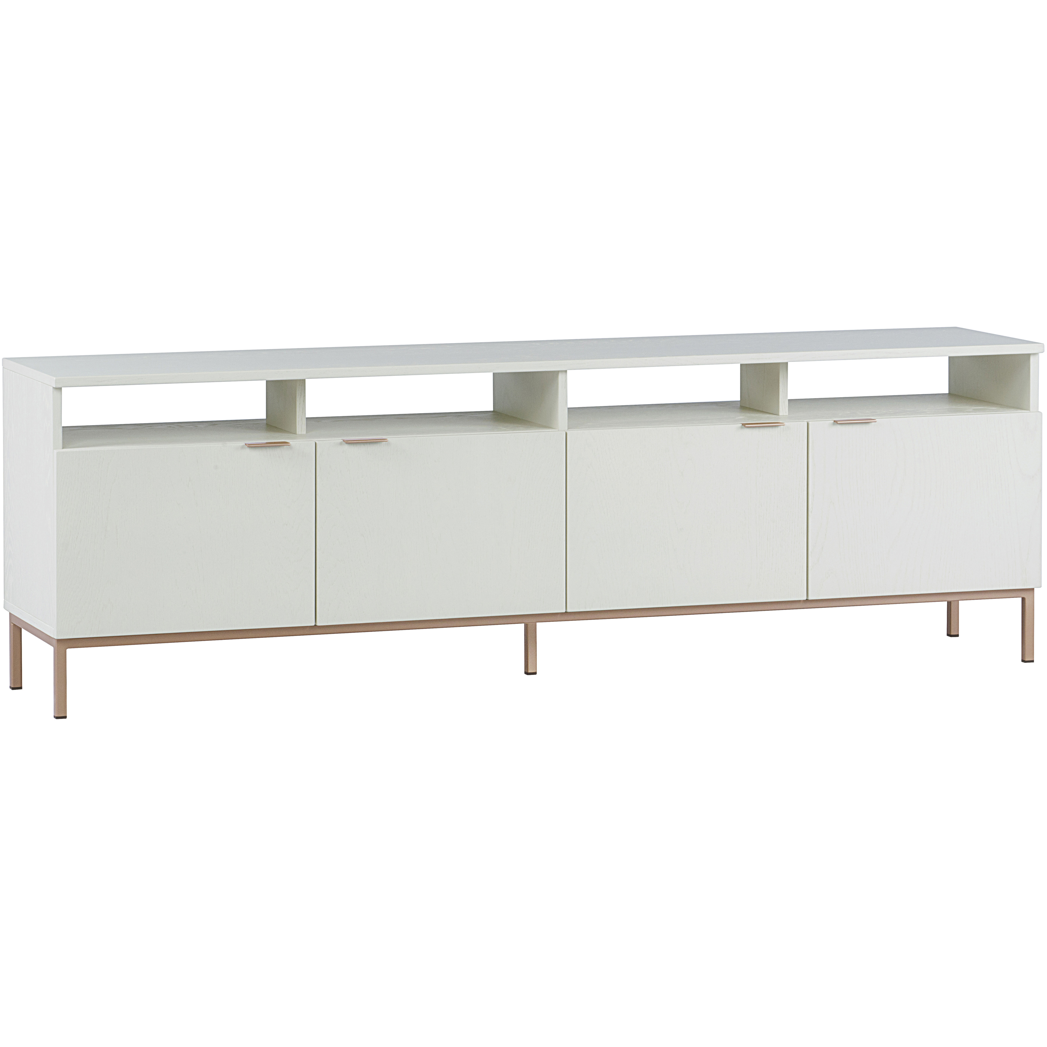 Ambrose 75.25 inch Champagne Gold / Cream Modular Media Console And Cabinet